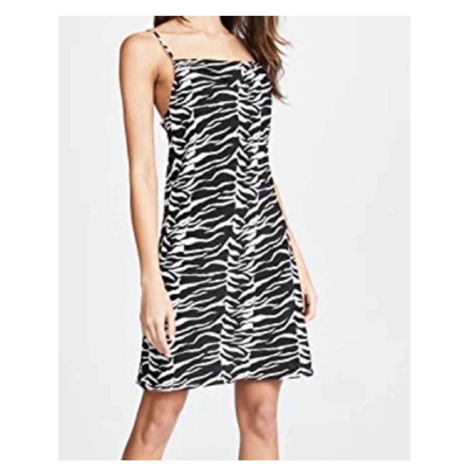 RIXO Zebra Black & White Twiggy Dress