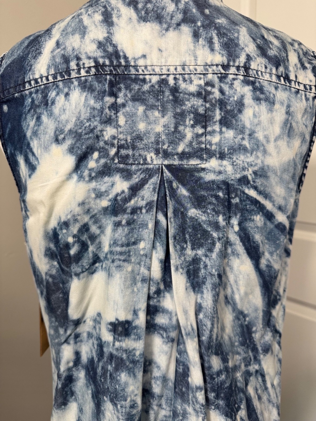 True Religion Womens Tie-Dye Sleeveless Indigo Tencel Georgia Dress XS Travel