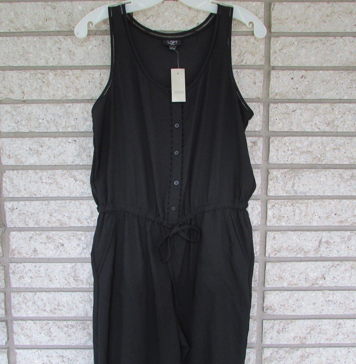 Ann Taylor LOFT Women’s Black Sleeveless V-Neck Long Pants Jumpsuit Size SP