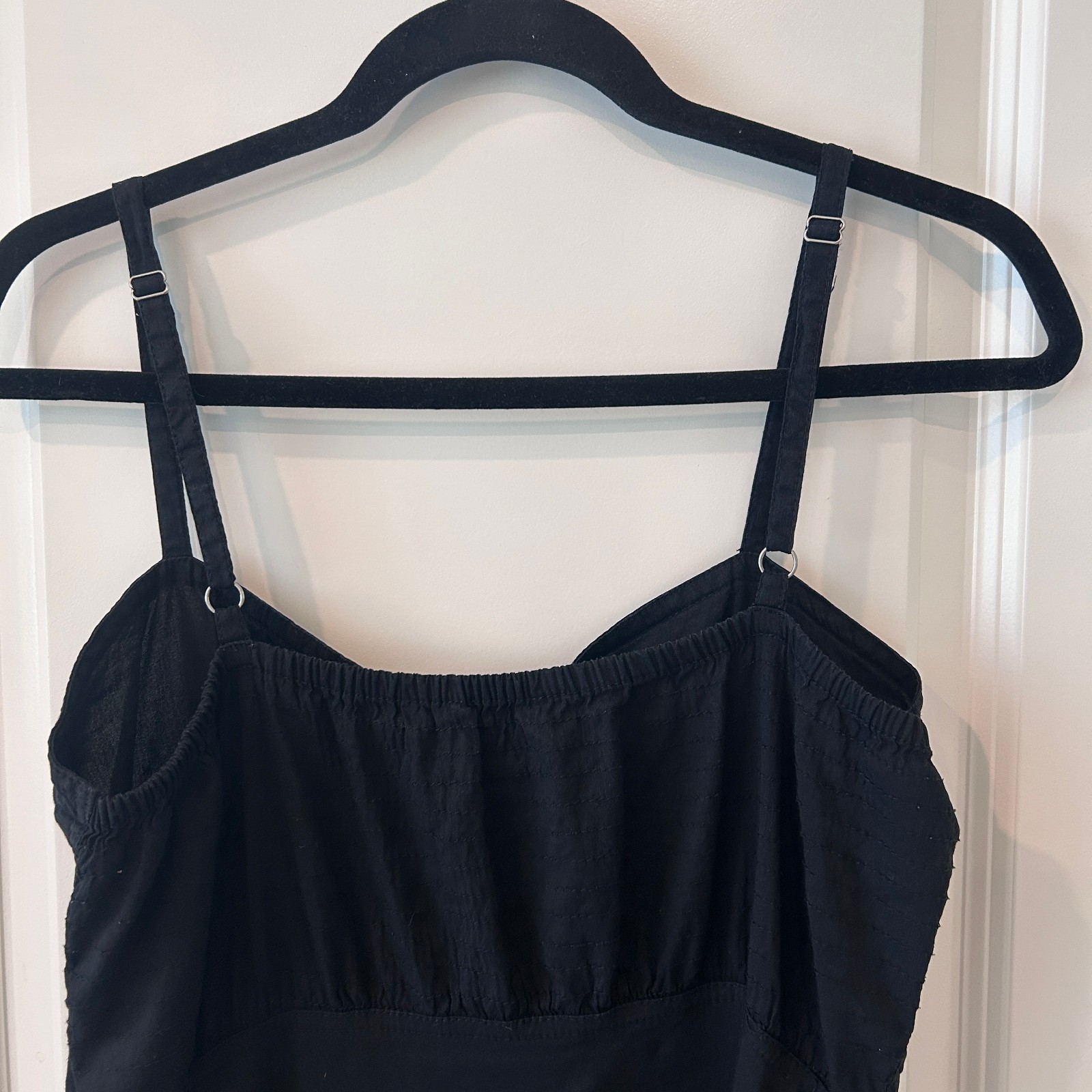 Theory Linen Spaghetti Strap Front Zipper Mini Black Dress size 12