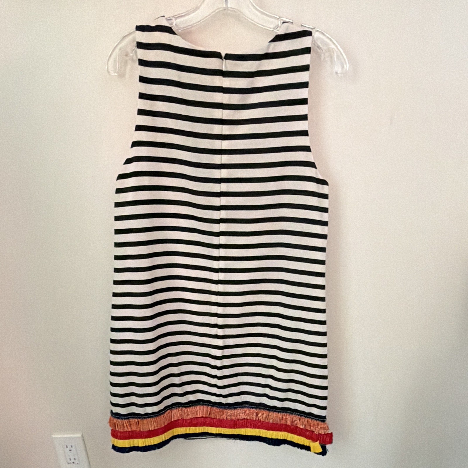Nicole Miller Striped Shift Dress Sleeveless Crew Neck Knee Length Size 10