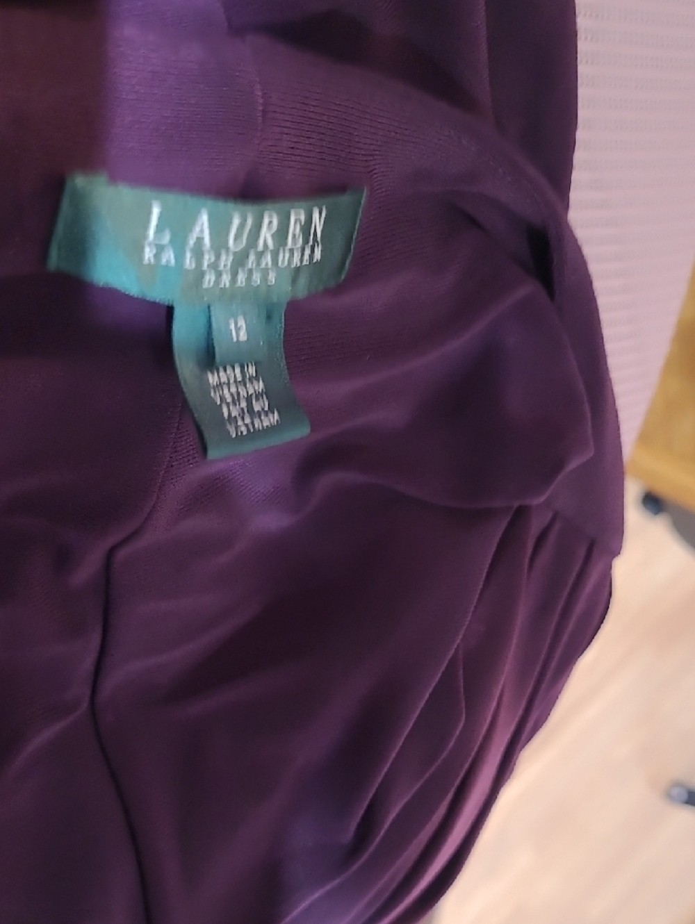 Lauren Ralph Lauren Elegant Plum Cowl Neck Dress – Size 12