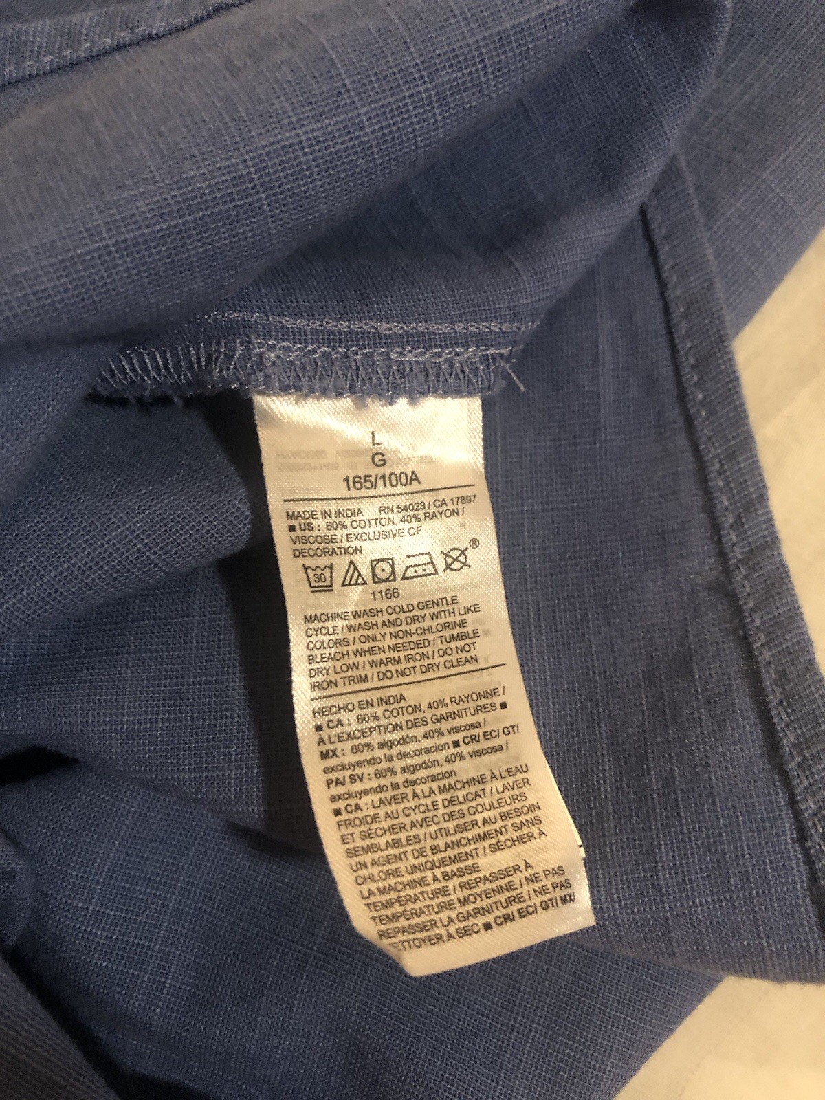 OLD NAVY size Large Chambray A-line Sundress, Blue Washable Cotton/Rayon blend