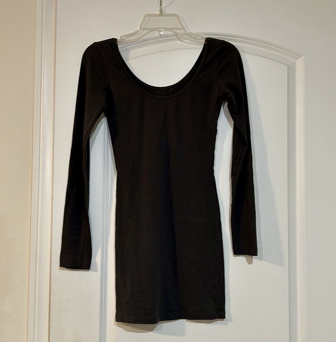 Forever 21 Bodycon Dress Size XS Dark Gray Long Sleeve