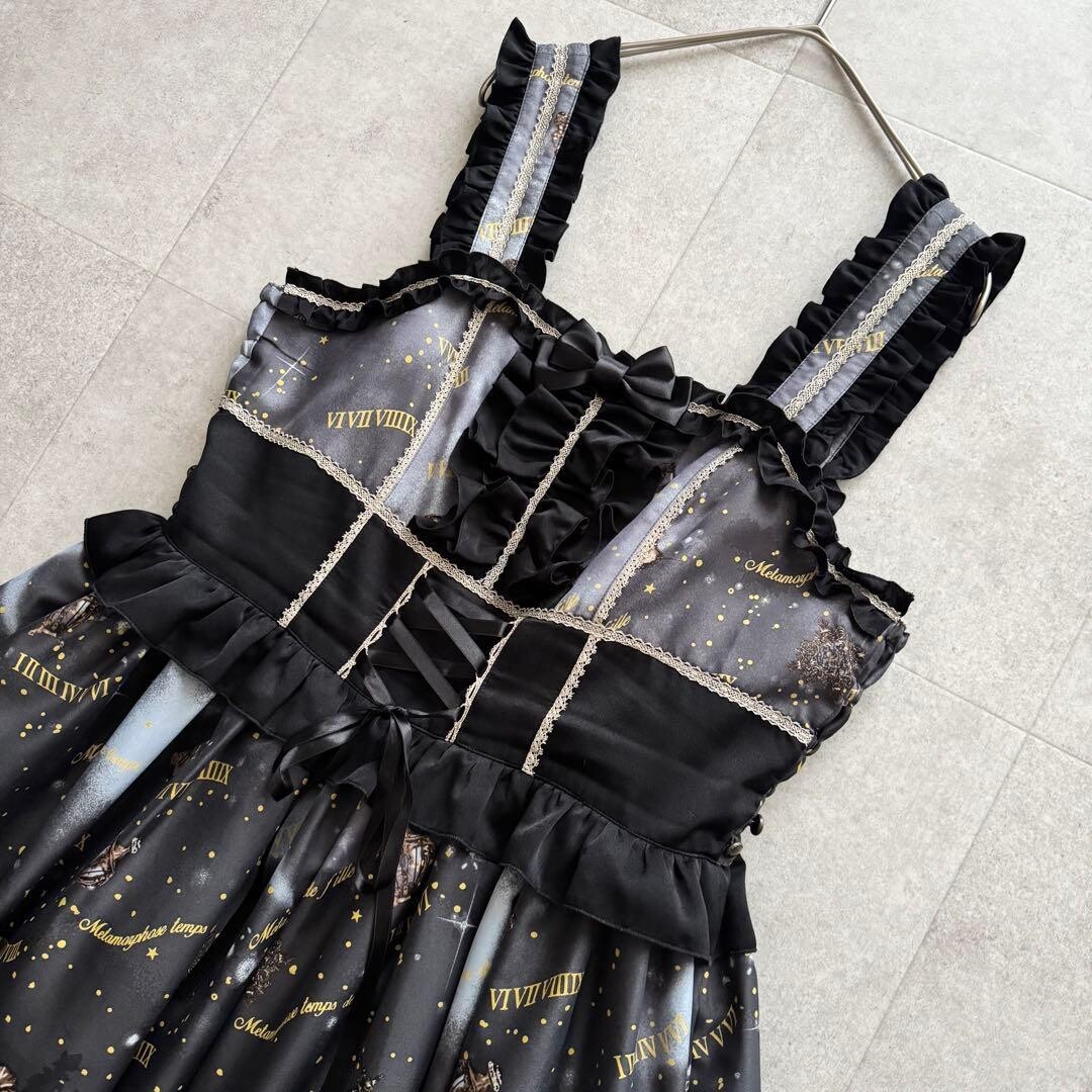 Metamorphose Clock Forest Night JSK Black Lolita Dress Owl Ribbon Ruffles 2