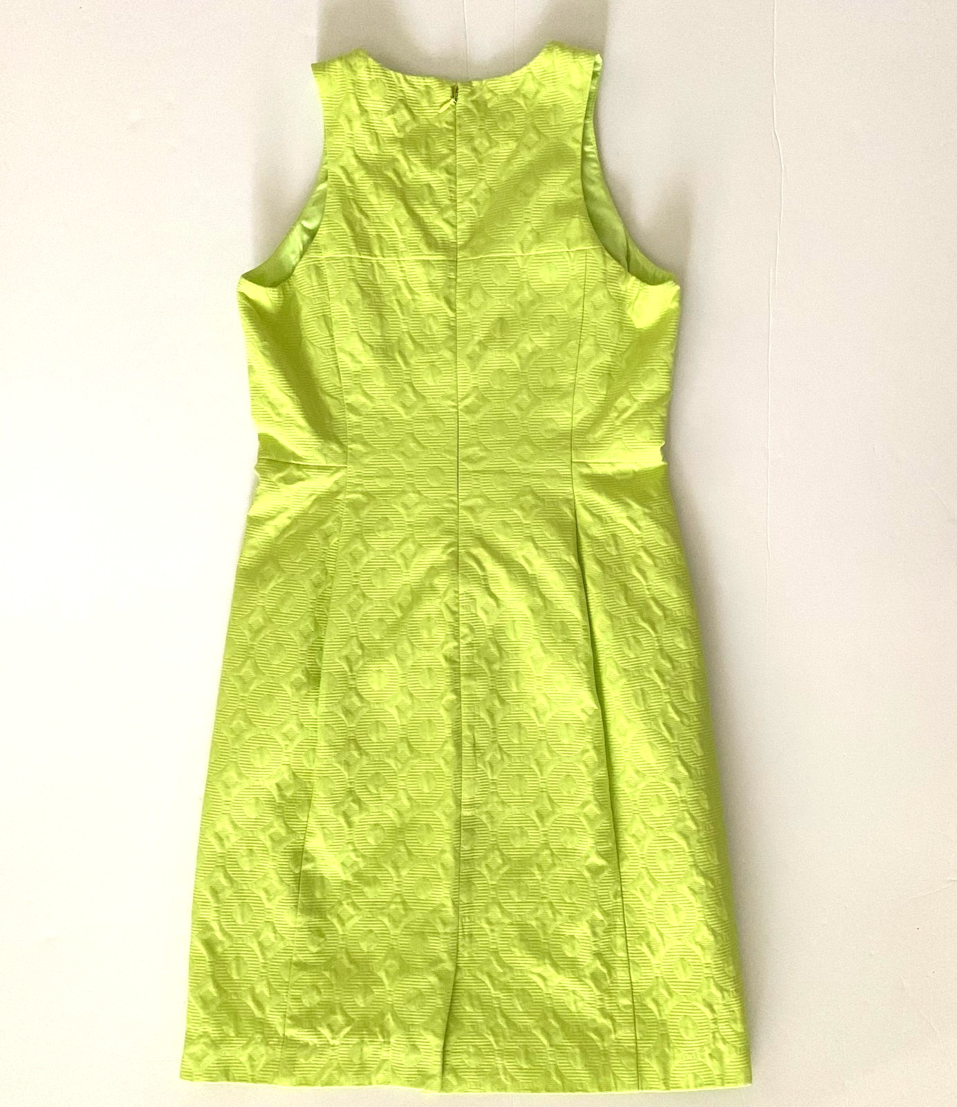 Banana Republic x Milly Cotton Jacquard Geometric Sheath Shift Dress 2 Lime