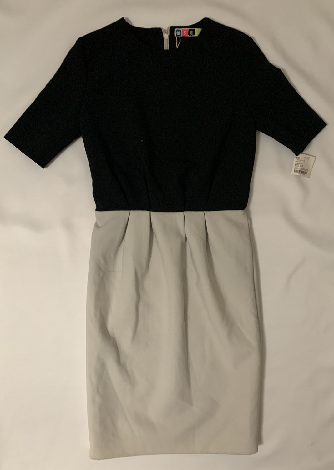 MSGM Womens Black And White Colorblock Dress Size 40 NWT