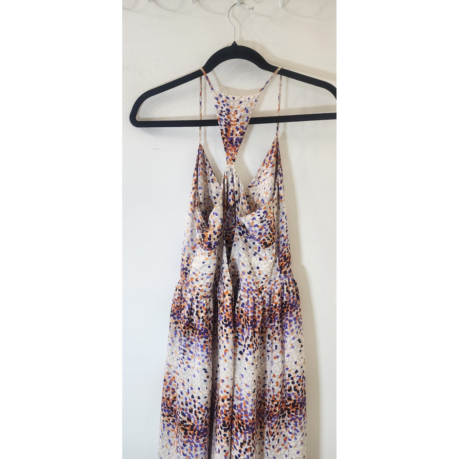 Parker Women Abstract Print Racerback Maxi Dress Purple Orange Multi Size S