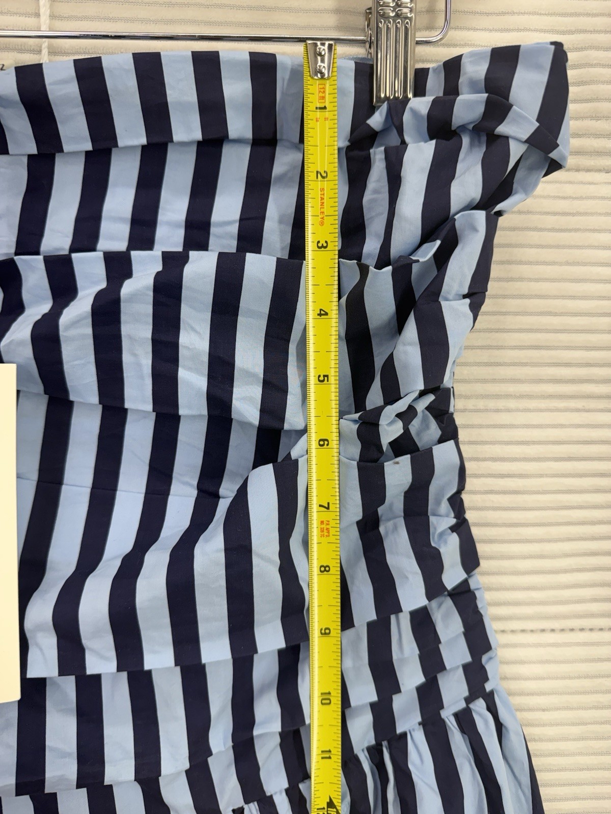 Pinch Brand Striped Strapless Midi Dress Cotton Nautical Navy Lt Blue Size L NWT