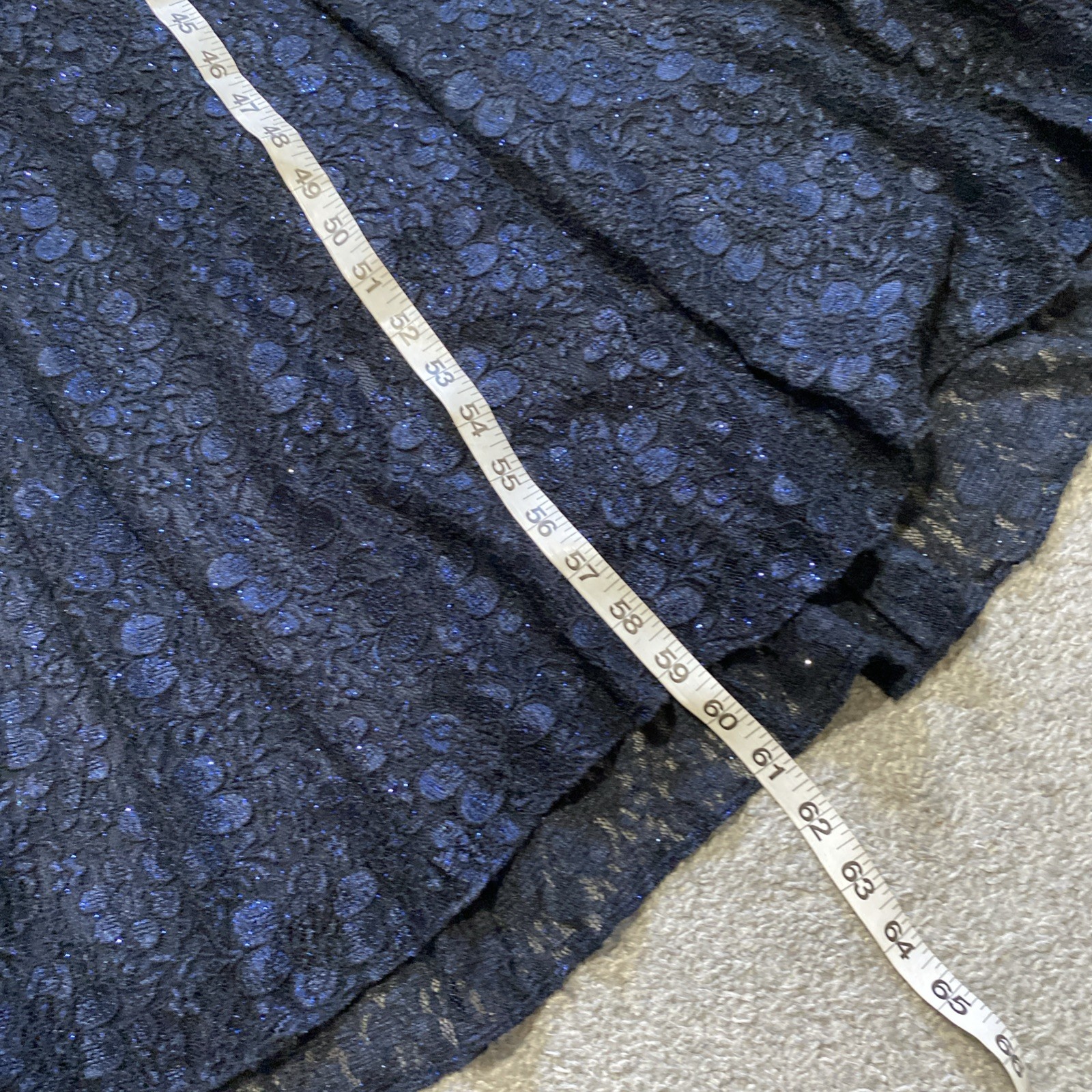 Tahari Arthur Levine Lace Maxi Dress Navy Shimmer Stretch Bodycon Evening wear 2