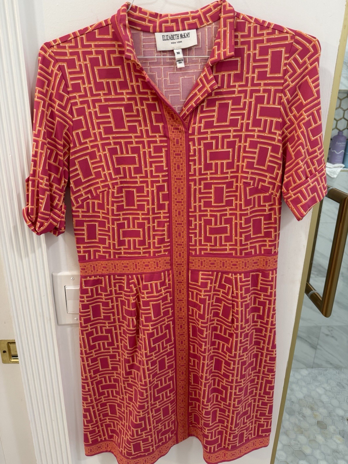Elizabeth Mckay Womens Dress Size Medium Pink