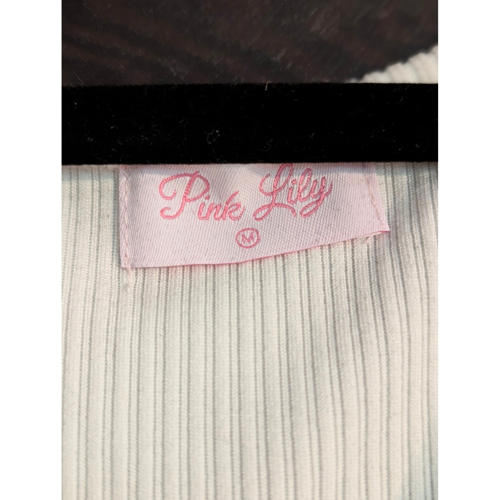 Pink Lily White Ribbed Button Front Sleeveless Mini Dress Medium