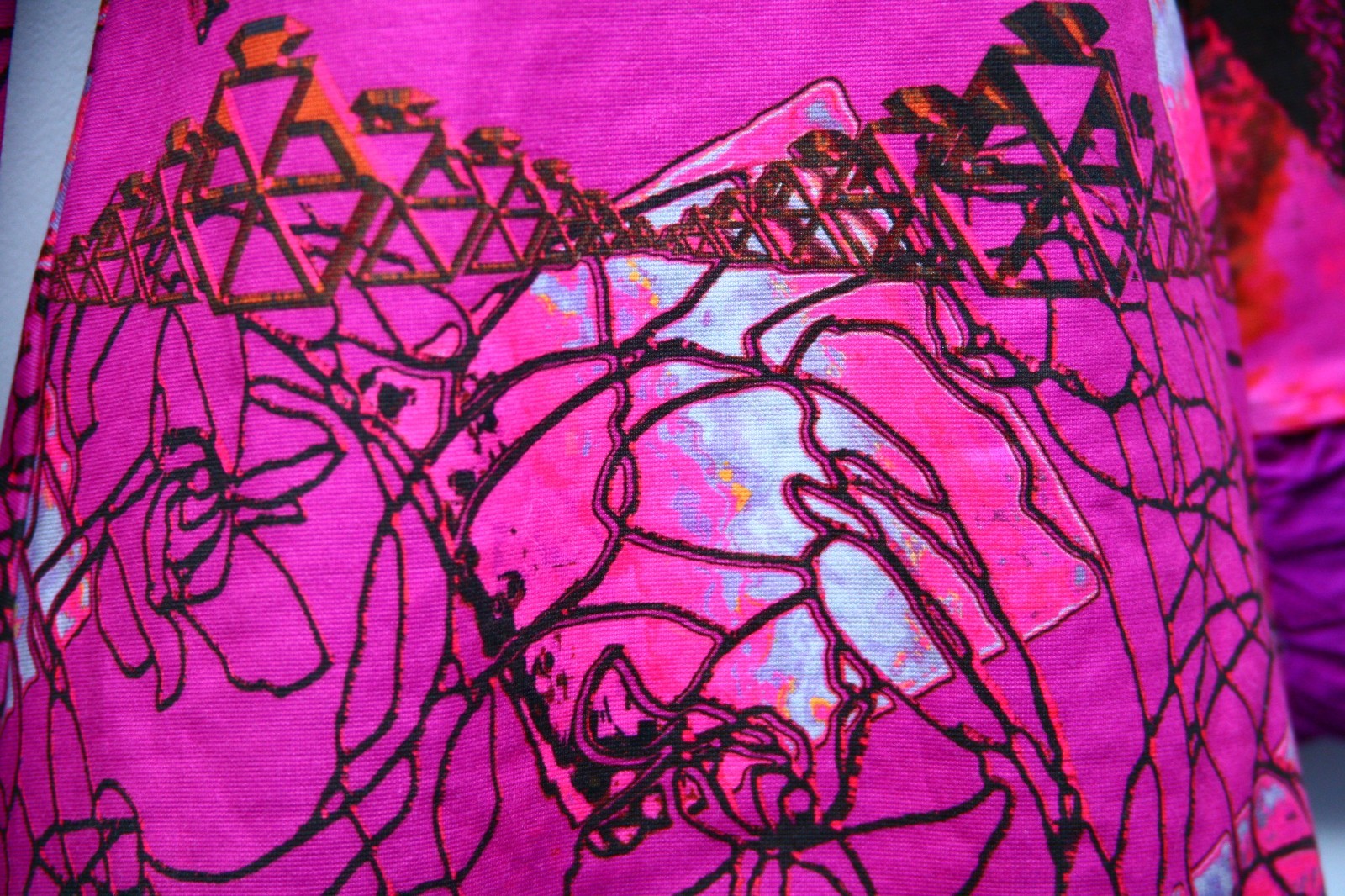 Save The Queen Dress XS Silk Blend Pink Purple Paisley Graphic Print Y2K Tunic