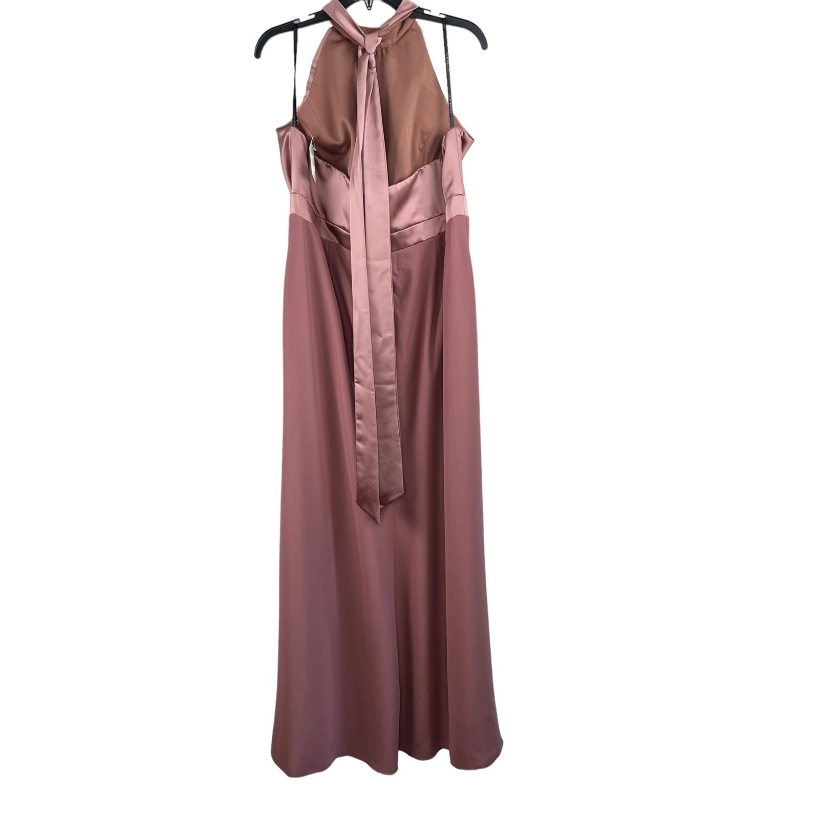 After Six High Neck Halter Maxi Gown Sienna Open Back Luxe Charmeuse 20 NWT