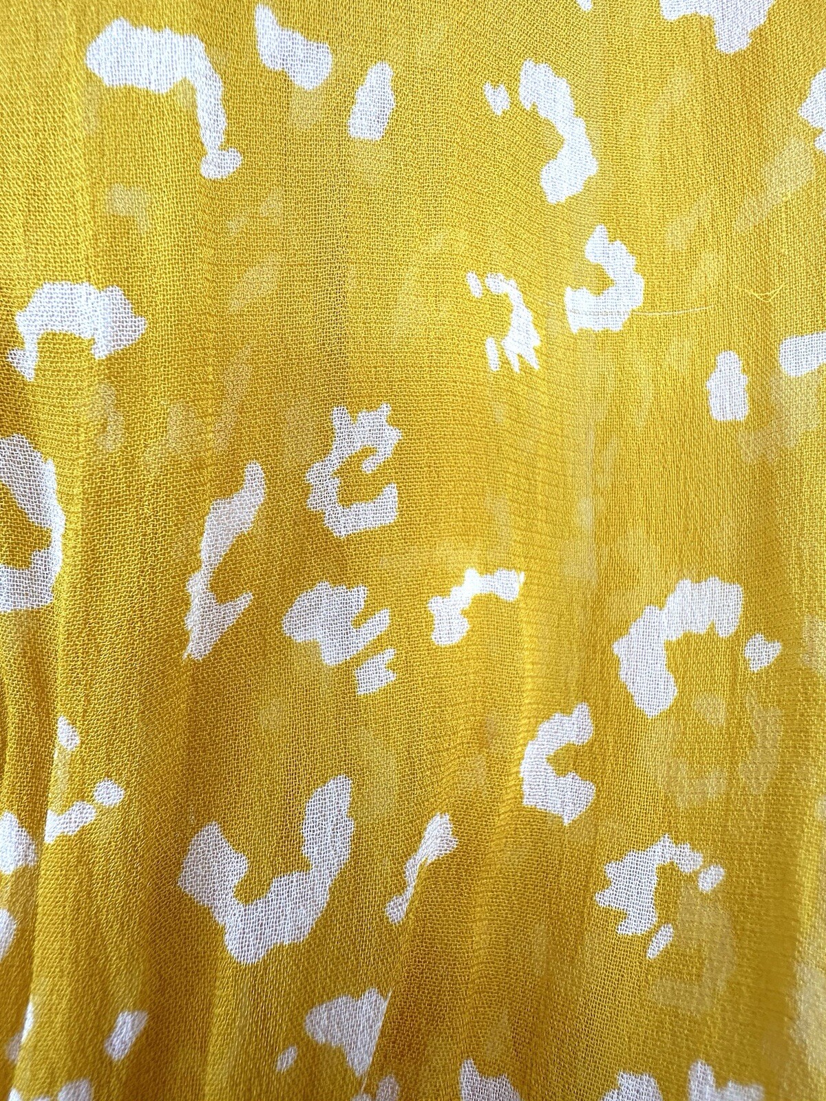 Ghost London Margaux Leopard-Print Dress Sun Yellow Midi Dress Size XS