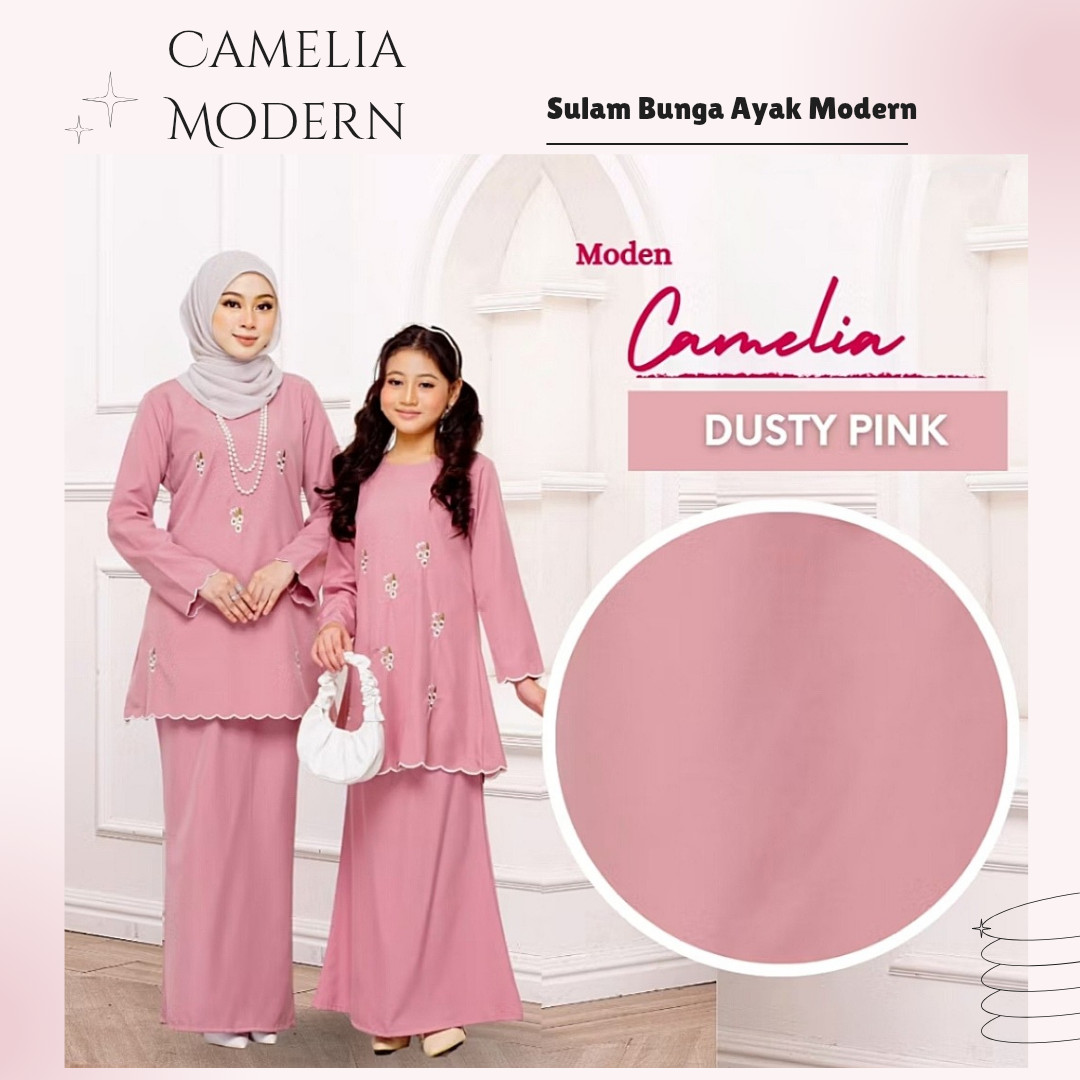 Modern Traditional Attire Baju Kurung Modern Formal Sulam Mom Daughter Set