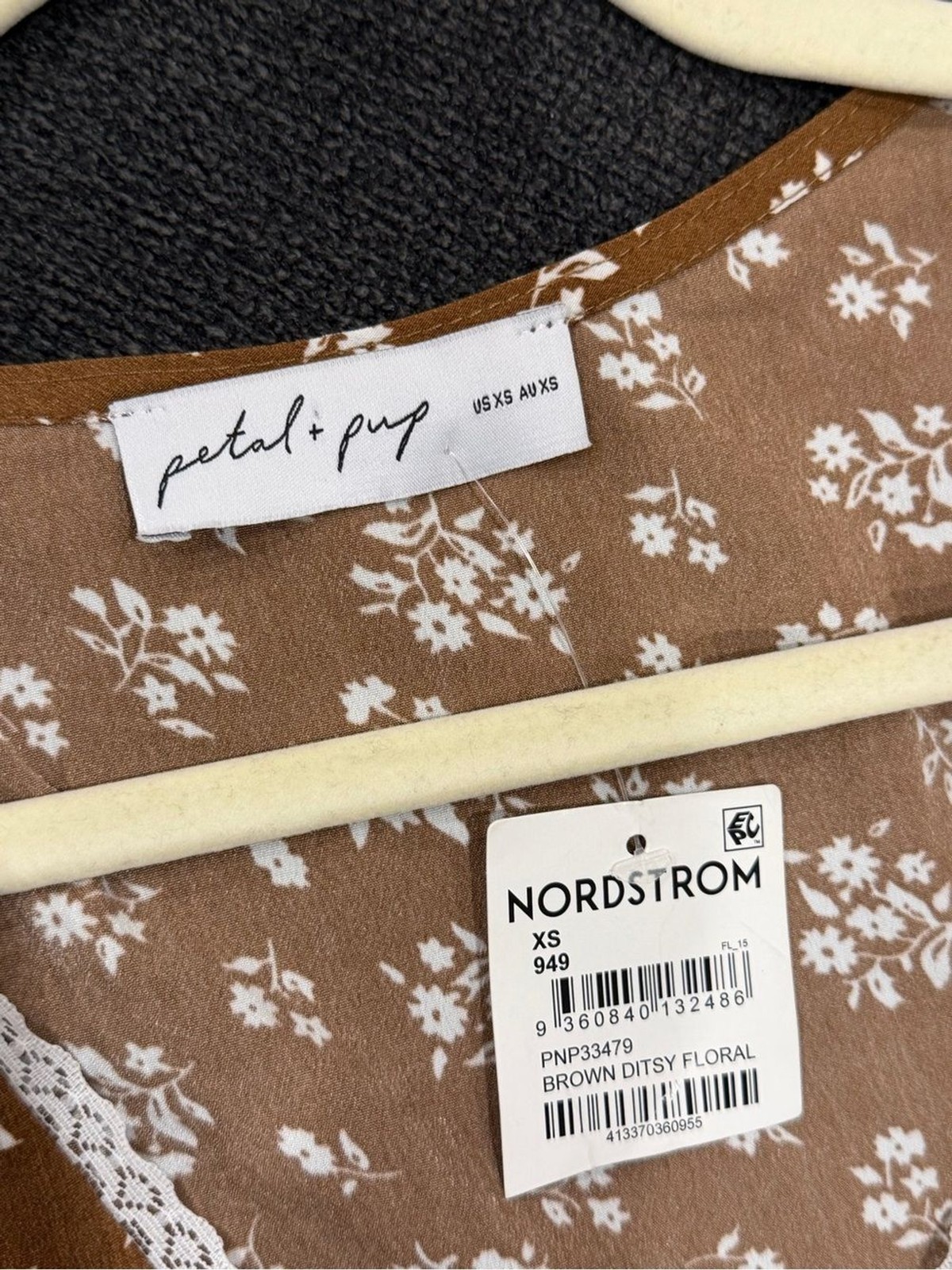 Petal and pup Brown Floral Tie-Front Maxi Dress