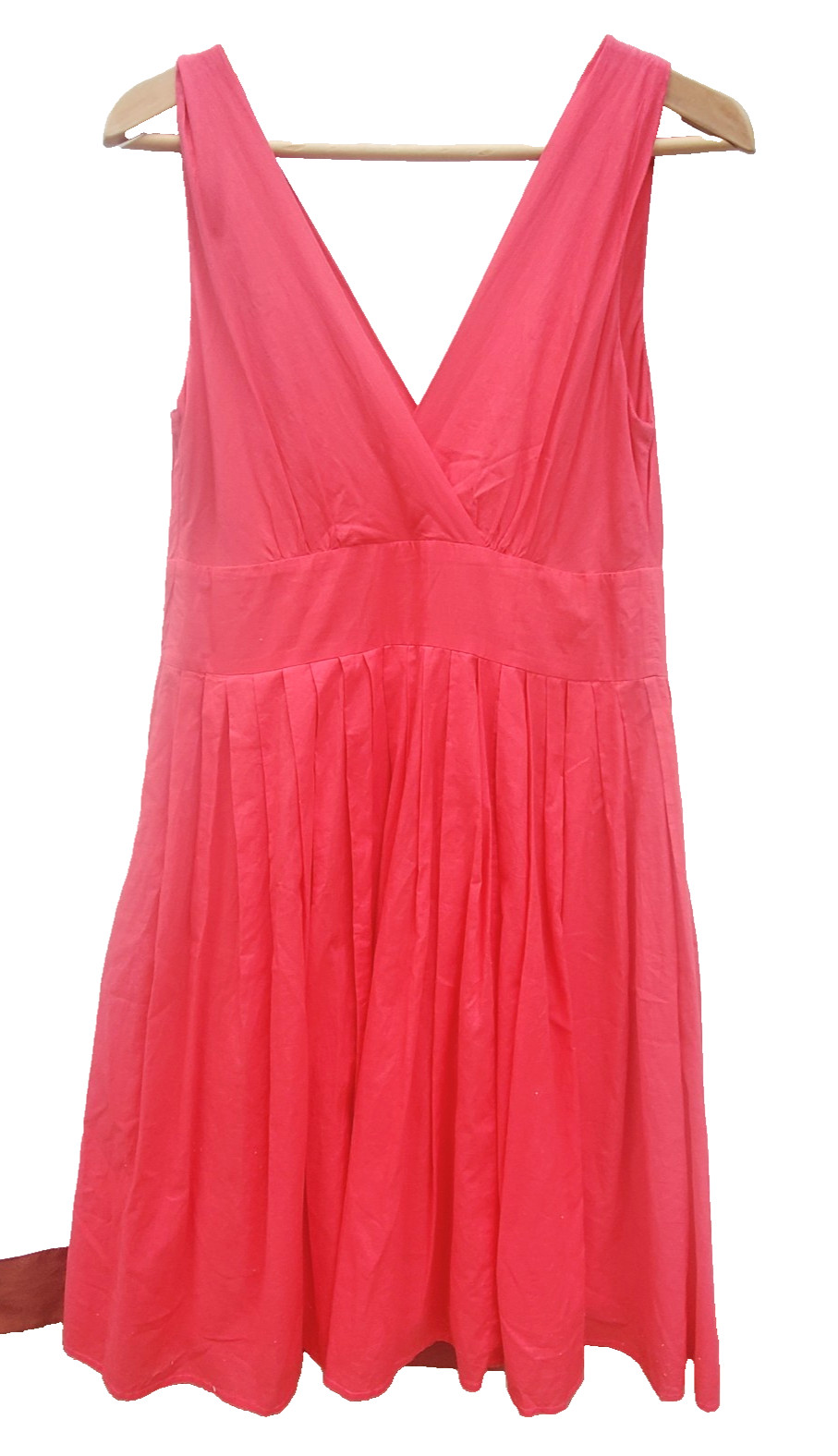 Aryeh Nordstrom, A-line sleeveless v-neck dress, RED, 100% cotton, Medium NWT