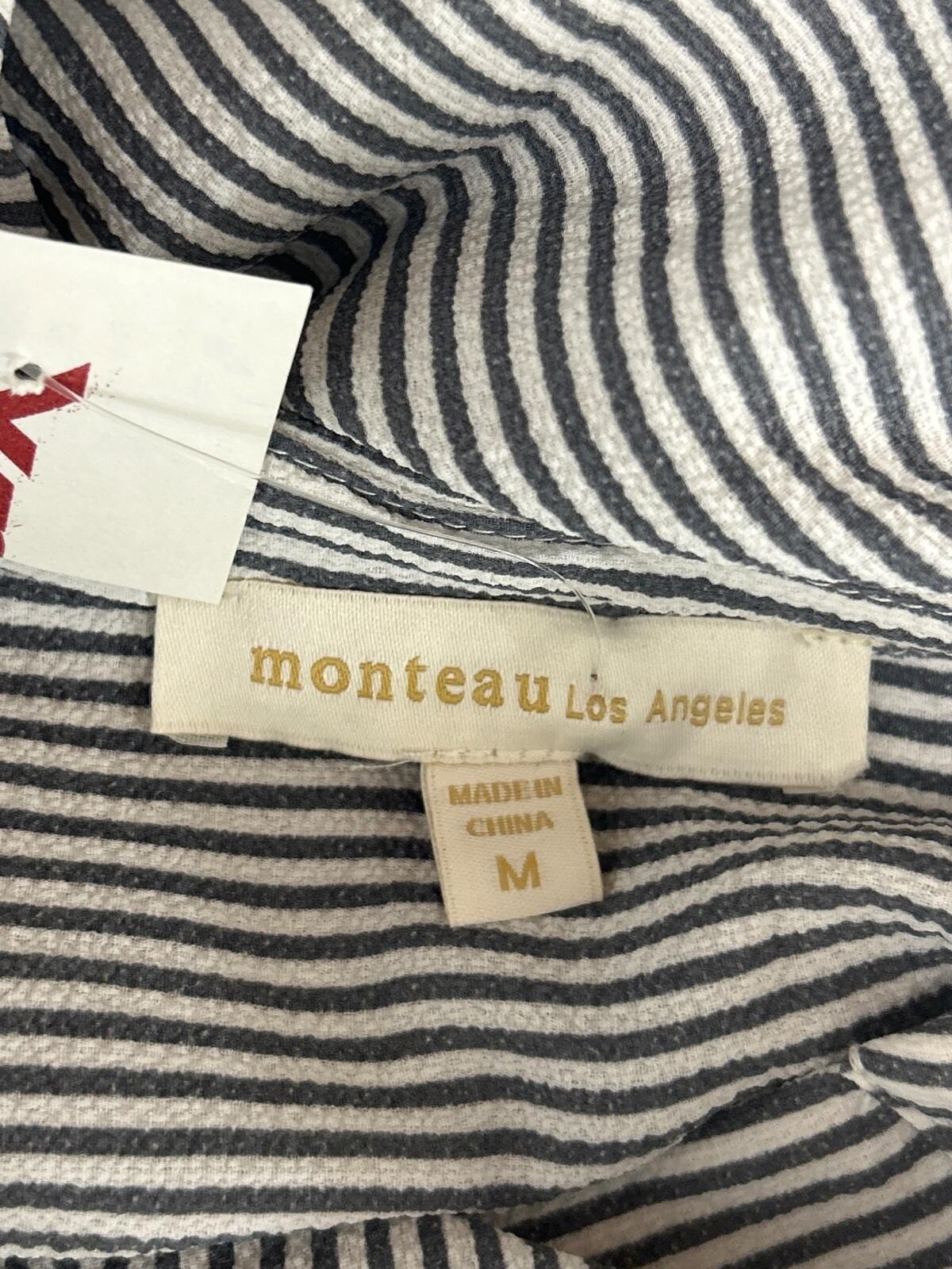 Monteau Los Angeles Dress Size Medium Striped Tiered Tie Belt NEW