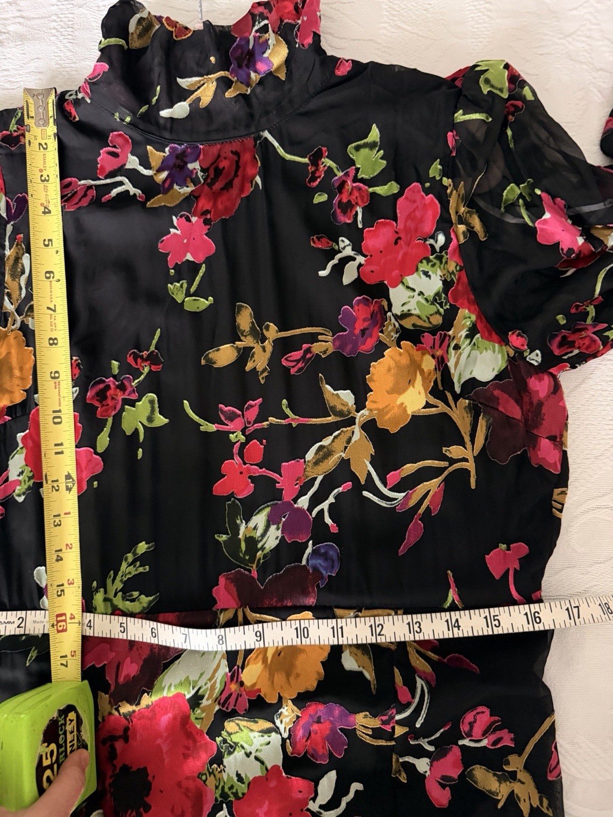 Lulus Floral Backless Maxi Dress L Mock Neck Long Sleeve Wedding Guest Formal