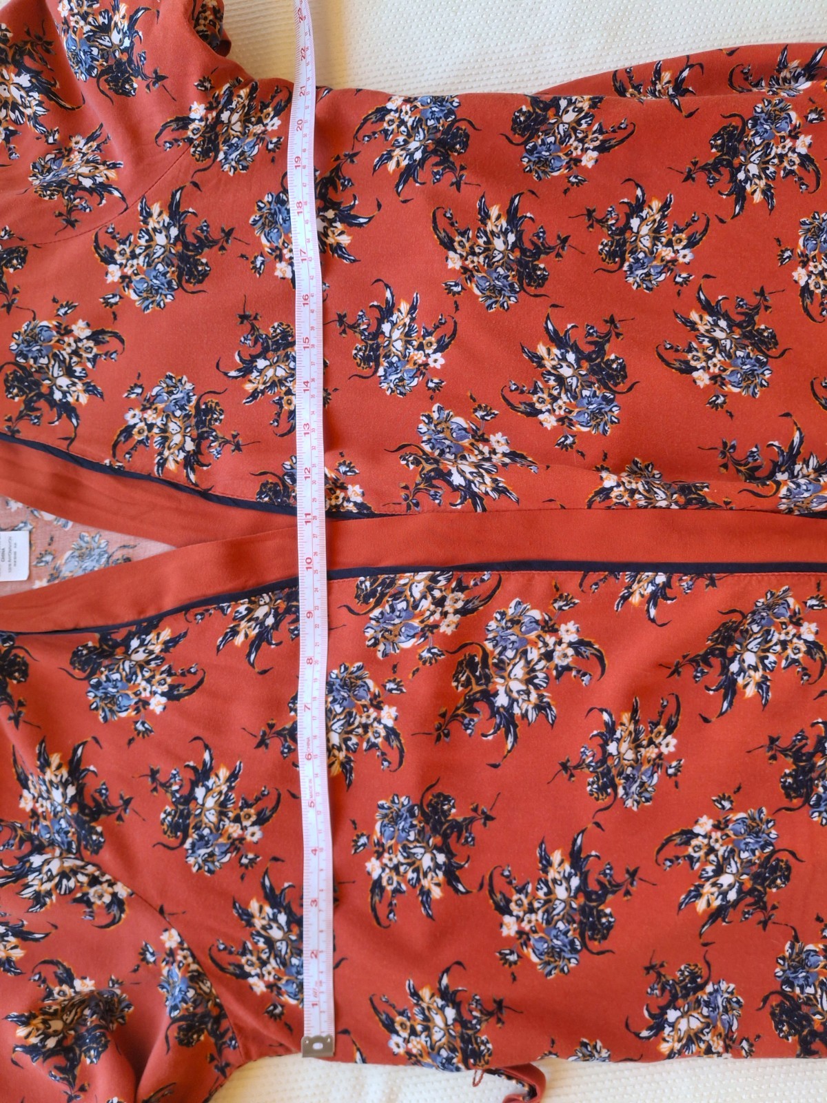 Time and Tru Floral Kimono Duster Cardigan Rayon Tie Waist L/XL Boho