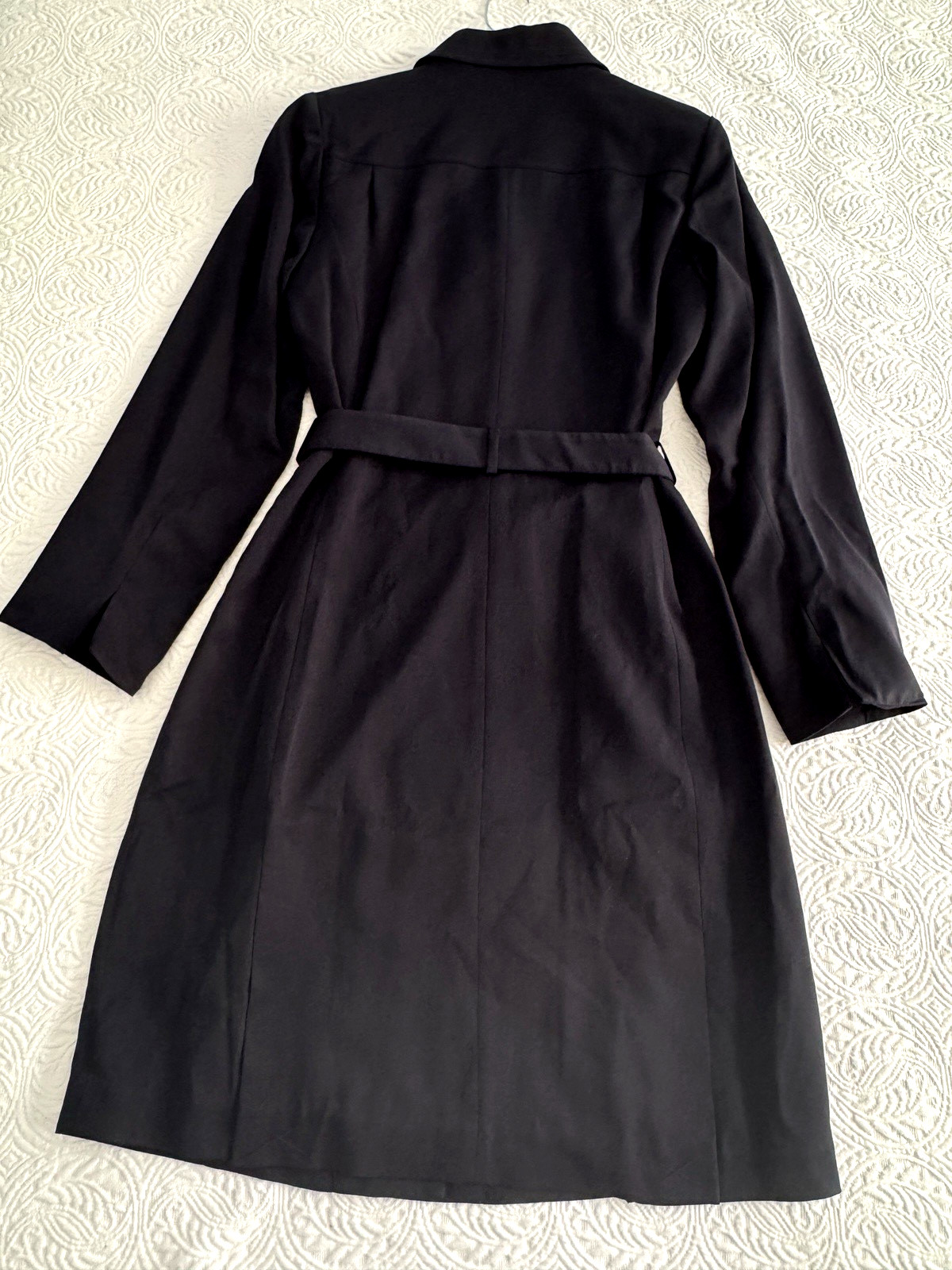 Oobe Polyester Shirt Dress Black Long Sleeve Button Front Buckle Waist M – NWT