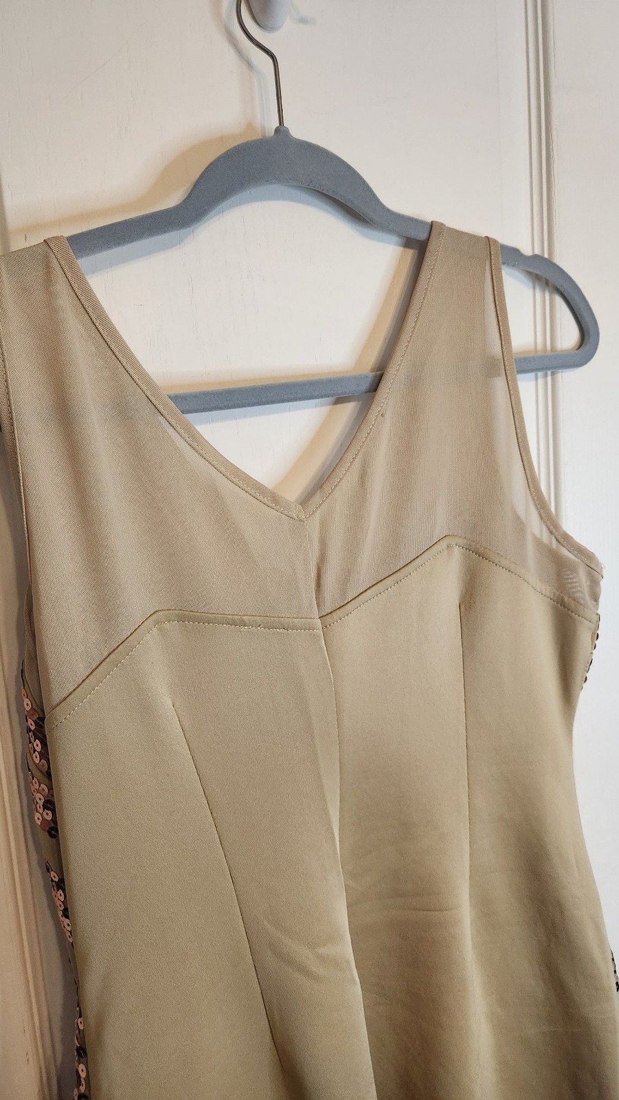 2b Bebe Rose Gold Sequin Bodycon Mini Dress