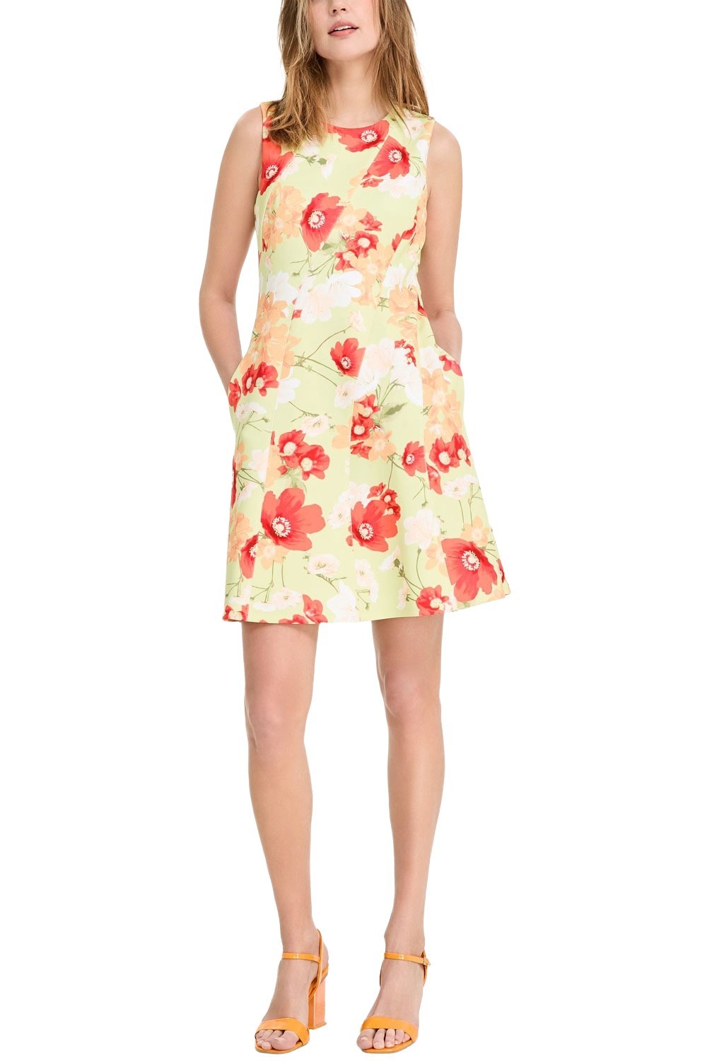Vince Camuto Womens Printed Scuba Fit & Flare Dress 12 Green Multi – NWT