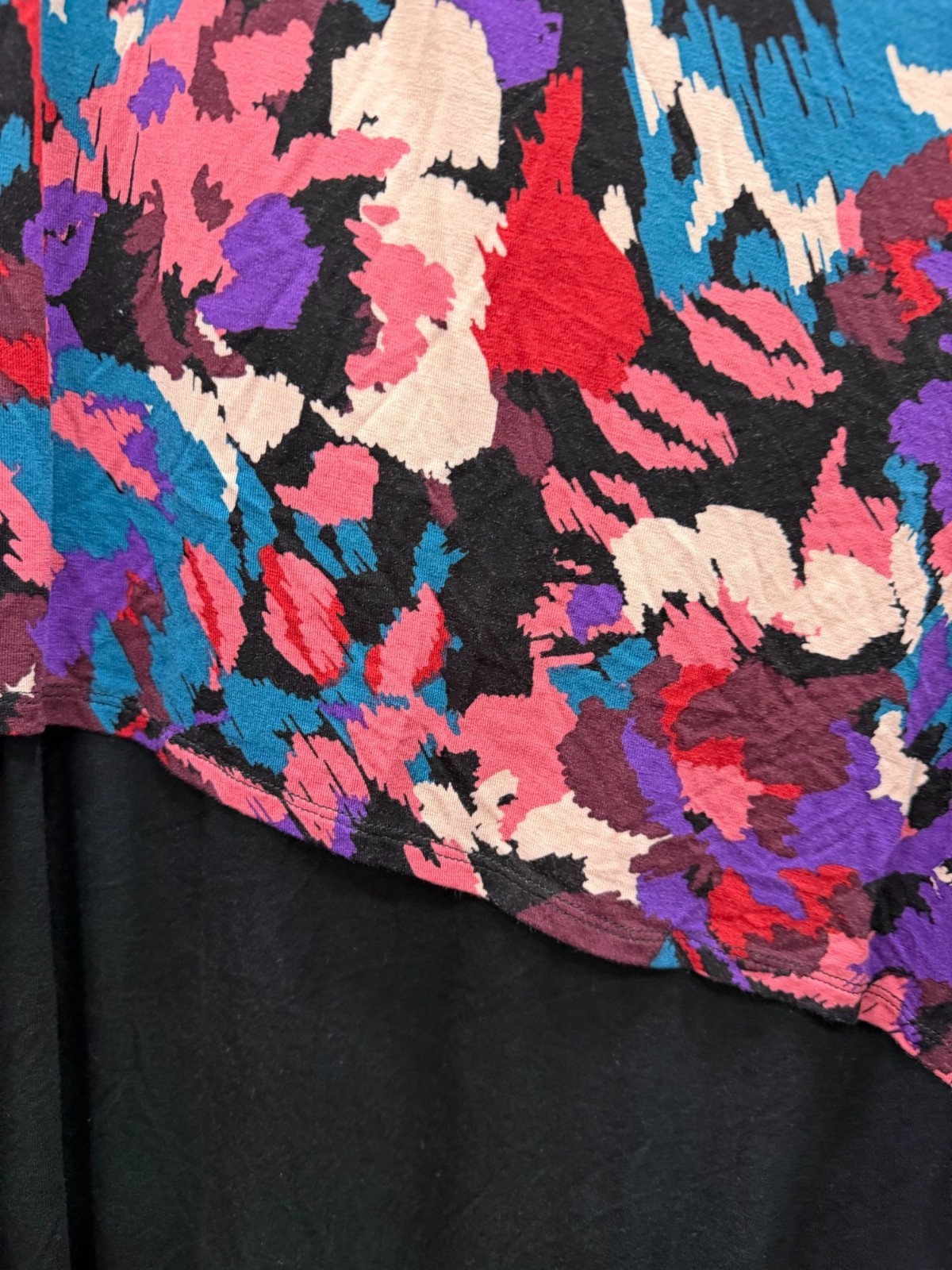 Jessica London Womens Black & Multicolor Floral Asymmetrical Dress Size 24