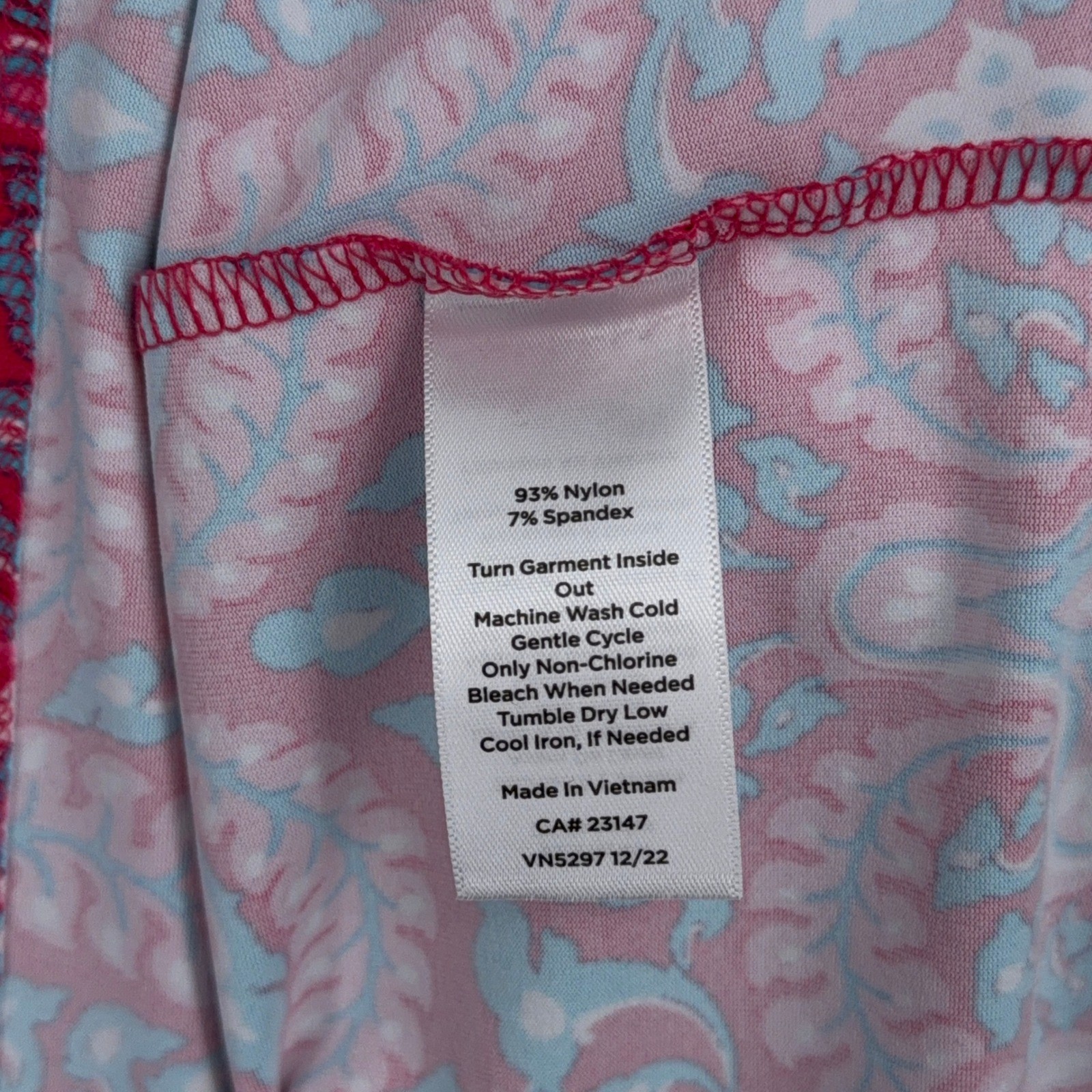 Talbots Paisley Shift Dress Womens XS Nylon Spandex Pink Blue Sleeveless