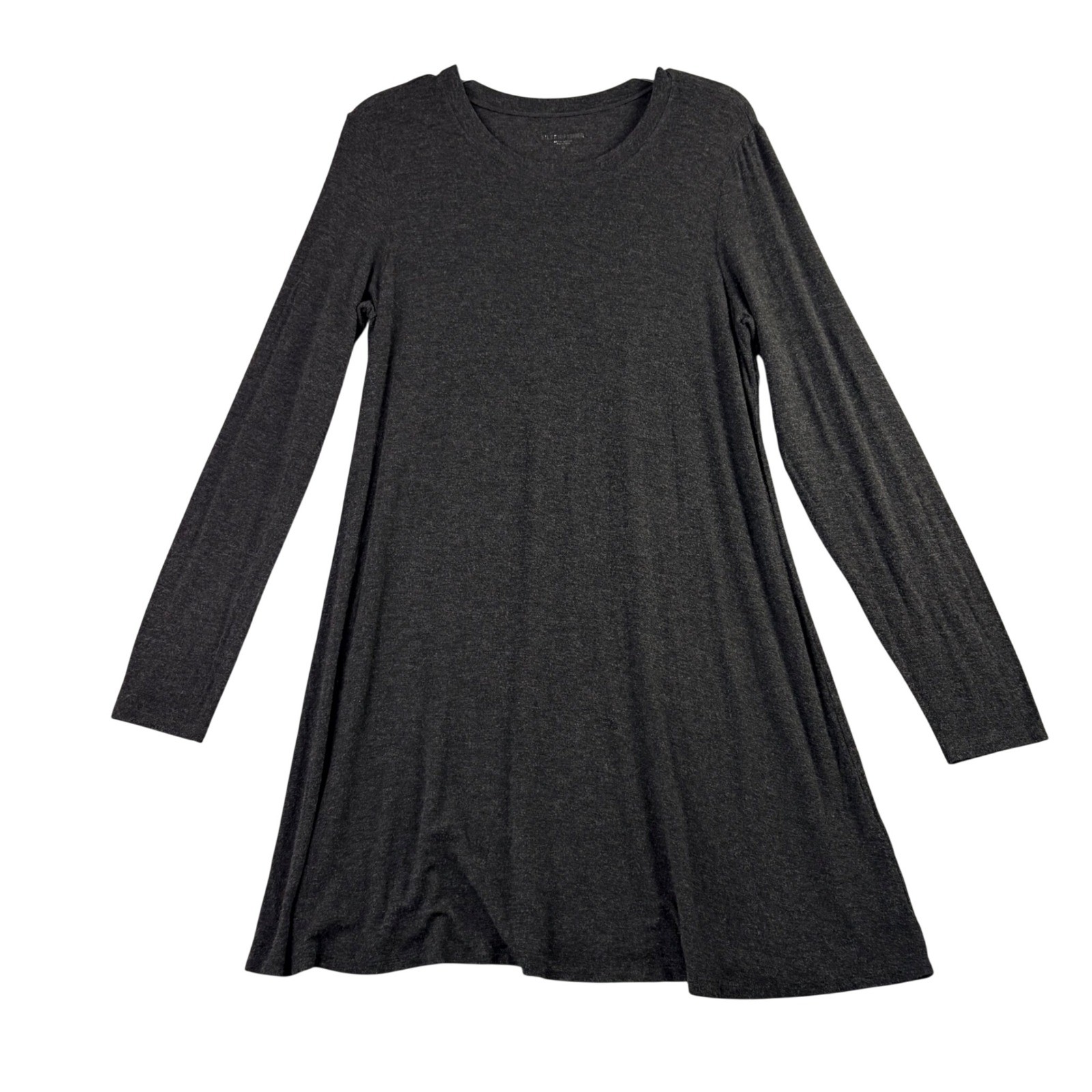 Eileen Fisher Womens M Gray Tunic Dress Long Sleeve Viscose Stretch Minimalist