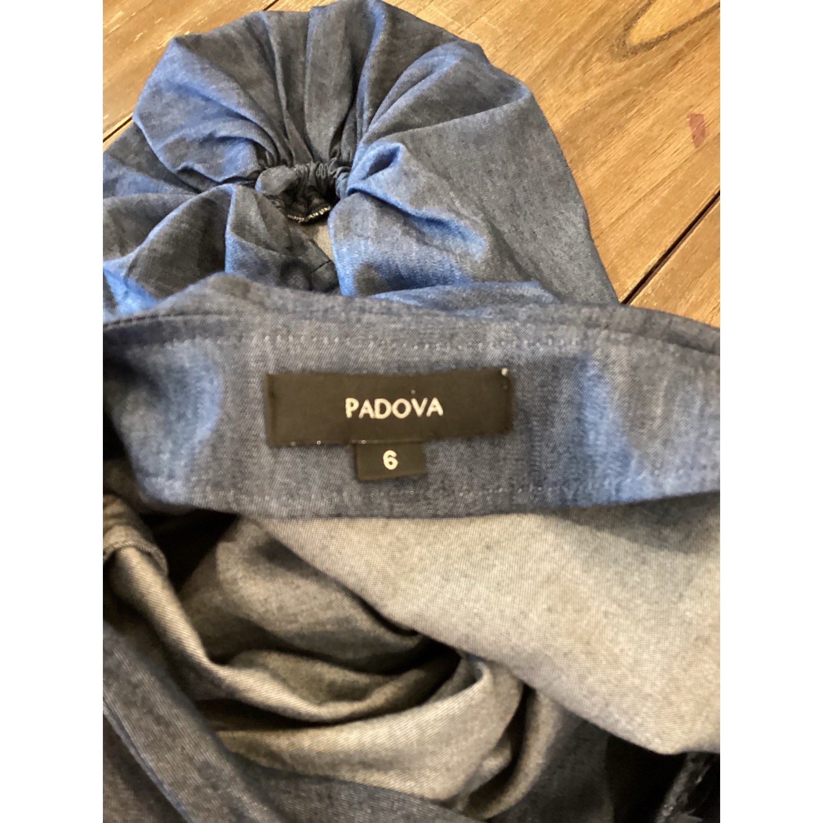 Padova Colombia kaftan denim jean balloon sleeve v neck boho midi long dress 6