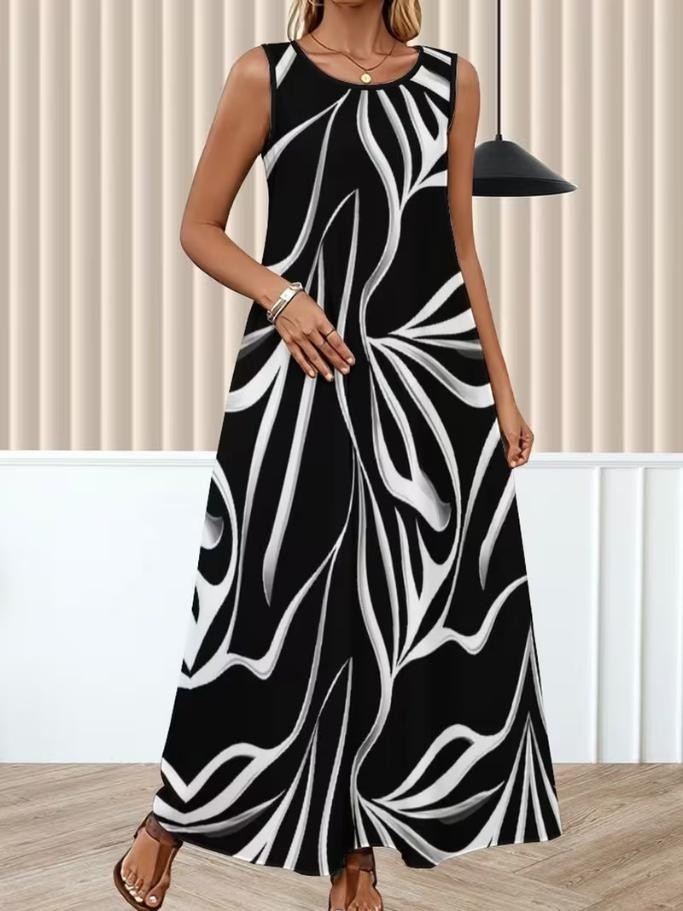 Plus 4XL (Size 20) Bohemian Abstract Dress – Work to Cocktails ✨New