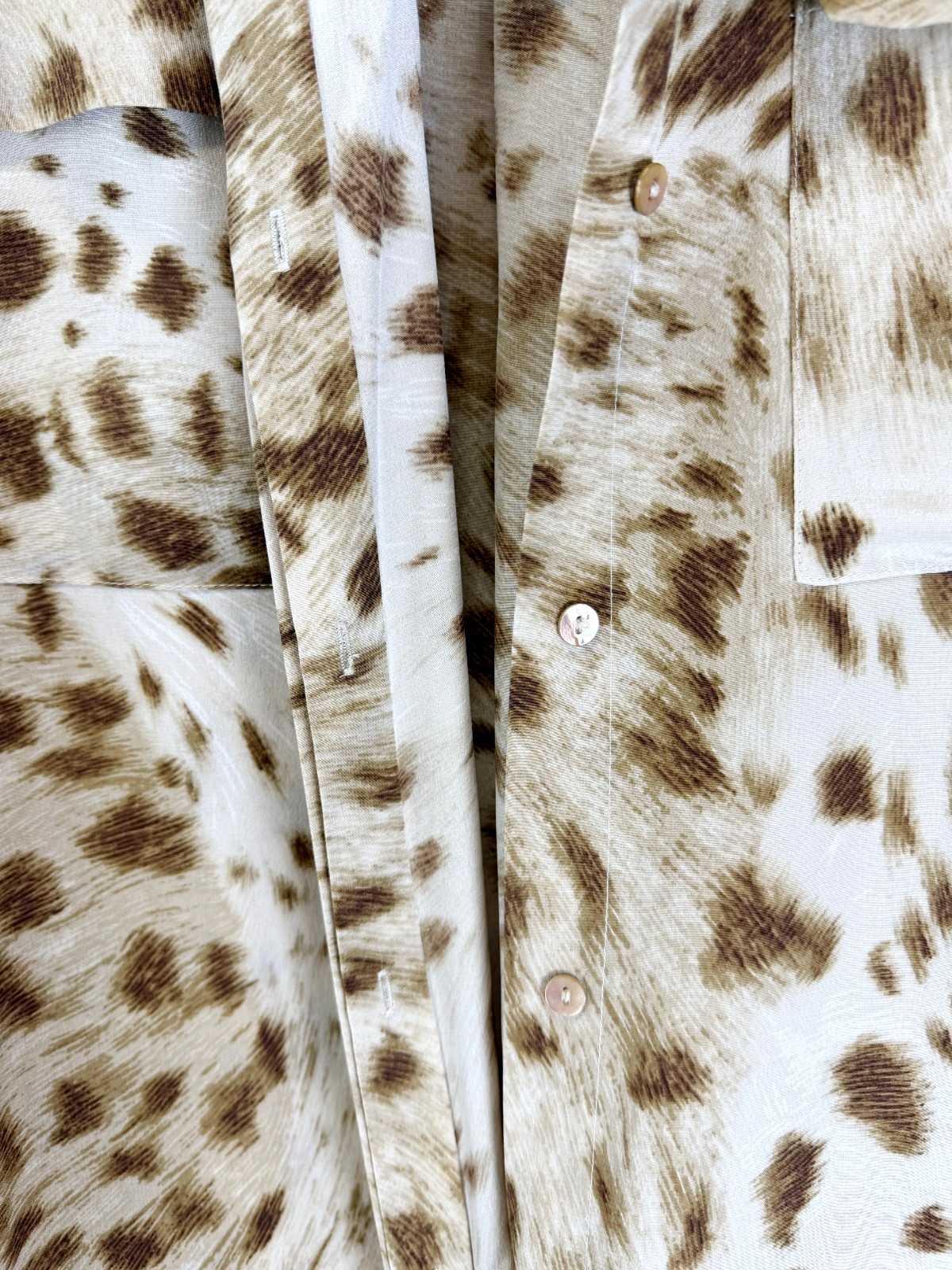 NWT L’AGENCE Cameron Silk Collar Dress Cacao Leopard Rope Belt Sleeves L Large