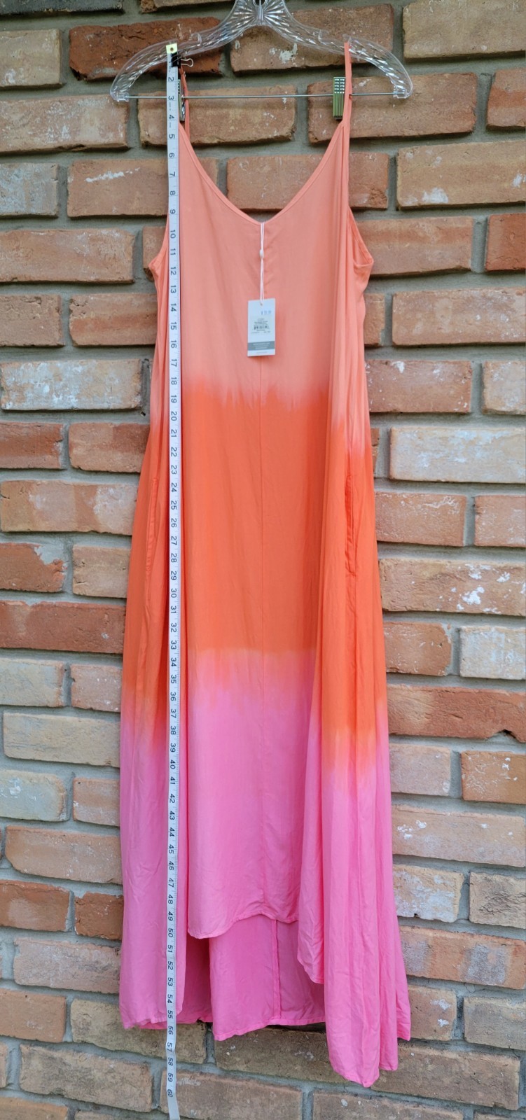 NWT Mud Pie Women’s Malone Tie Dye Maxi Pink Dress Sz Large Pockets *Read*