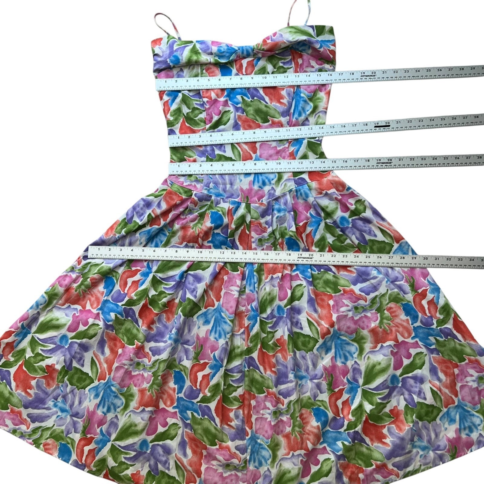 Vintage Womens Dress Medium Retro Cotton 80s does 50s Removable Strapless Cruise