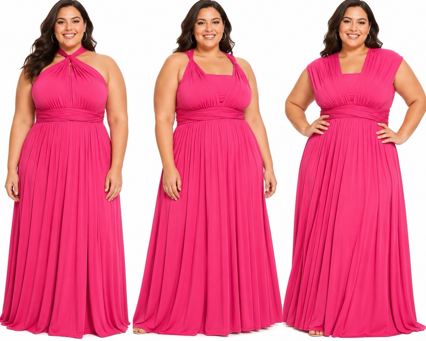 Lane Bryant Infinity Multi Way Strap Maxi Dress Pink Heavy Knit Plus 22/24 NWT