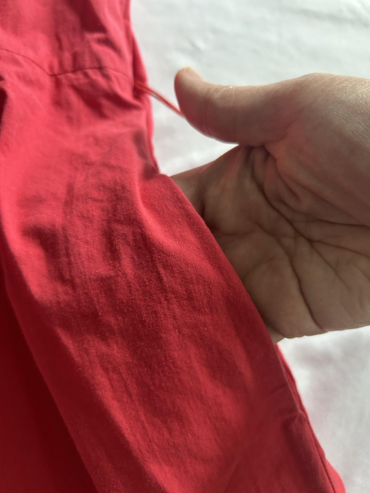 Vintage LL Bean Snap Button Maxi Dress Womens Size 18 Red Classic Comfort USA
