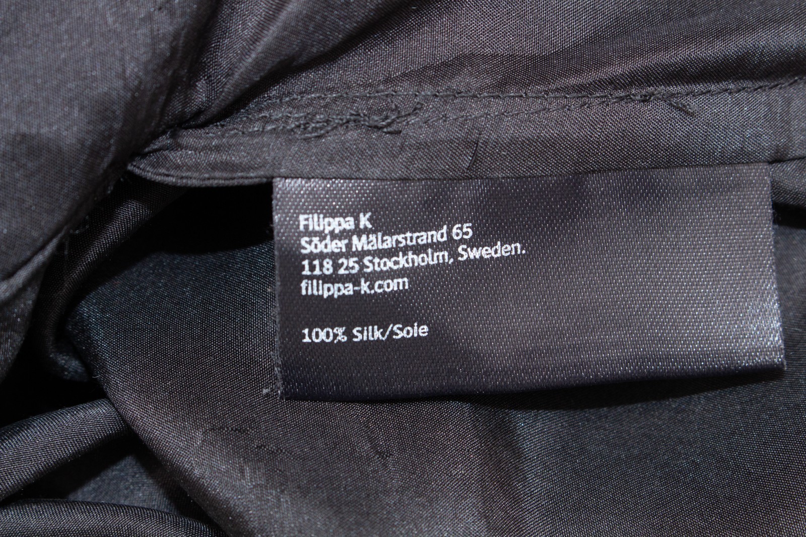 Filippa K Silk Dress Black Asymmetric Draped Sleeveless Fit&Flare Dress M