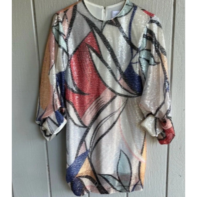 NEW! One33 Social Sequin Print Long Sleeve Cocktail Minidress in MULTICOLOR (4)