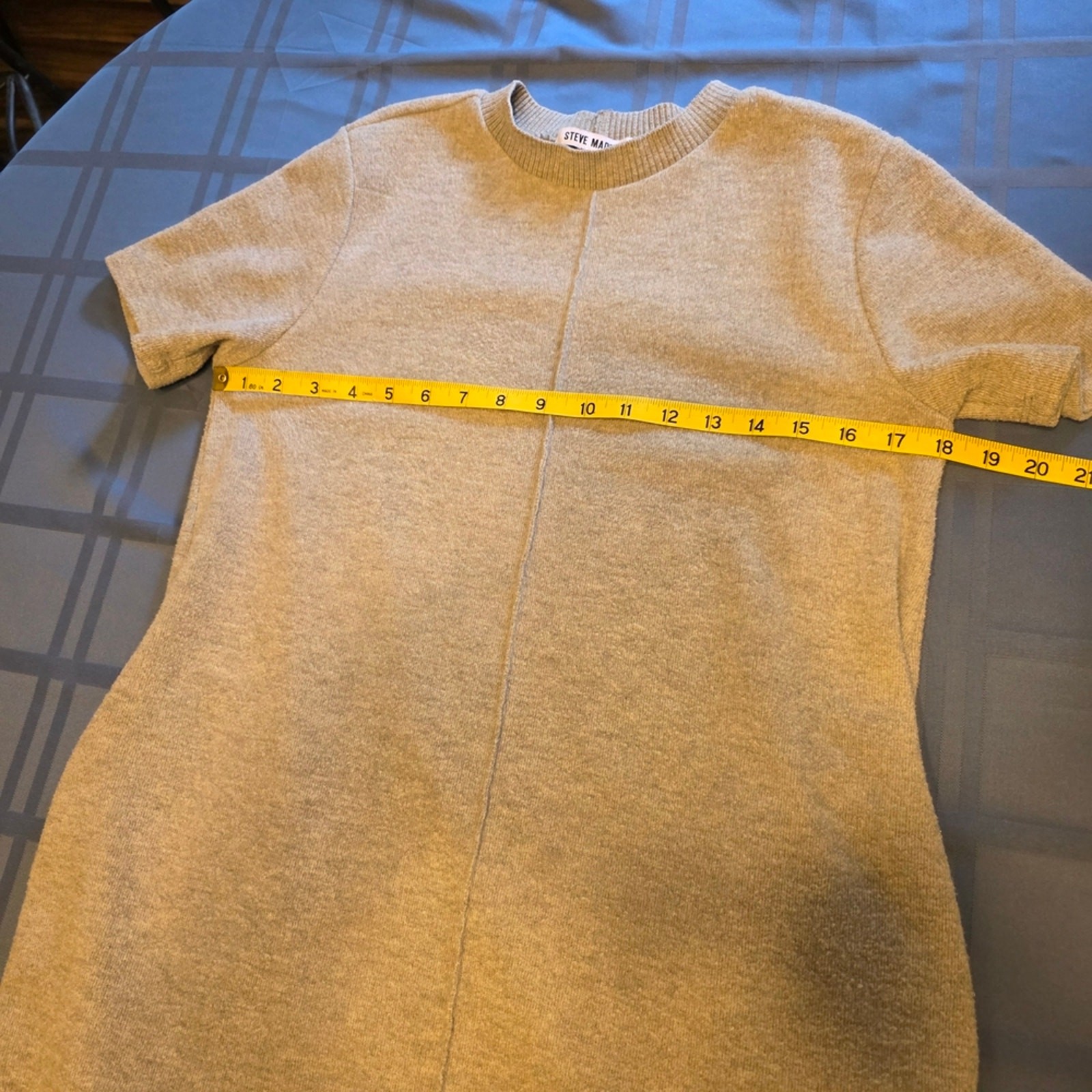 Steve Madden S Gray Short Sleeve Shift Sweater Dress