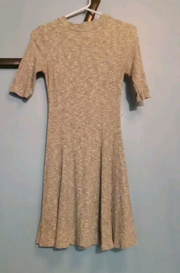 Aiden Y Gray Thin Knit Slimming Sweater Dress Womens Size M