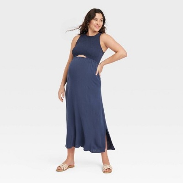 Cut Out Maternity Bodycon Dress – Isabel Maternity by Ingrid & Isabel Blue XL