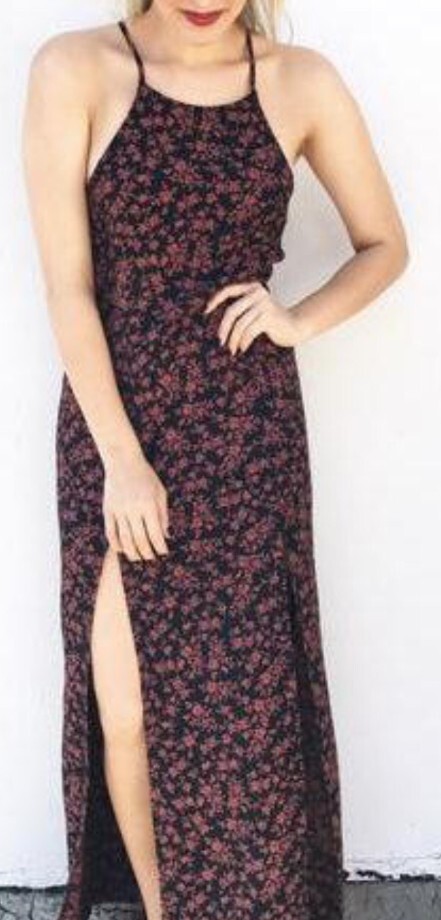 Sadie & Sage Dress Black And Rust Halter