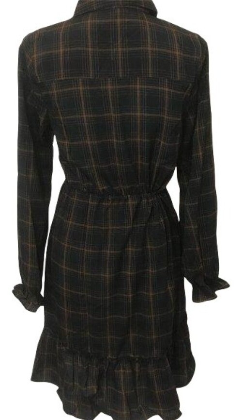NWT Promesa Womens Vintage Inspired Dark Navy With Copper Striping Dress Peasant