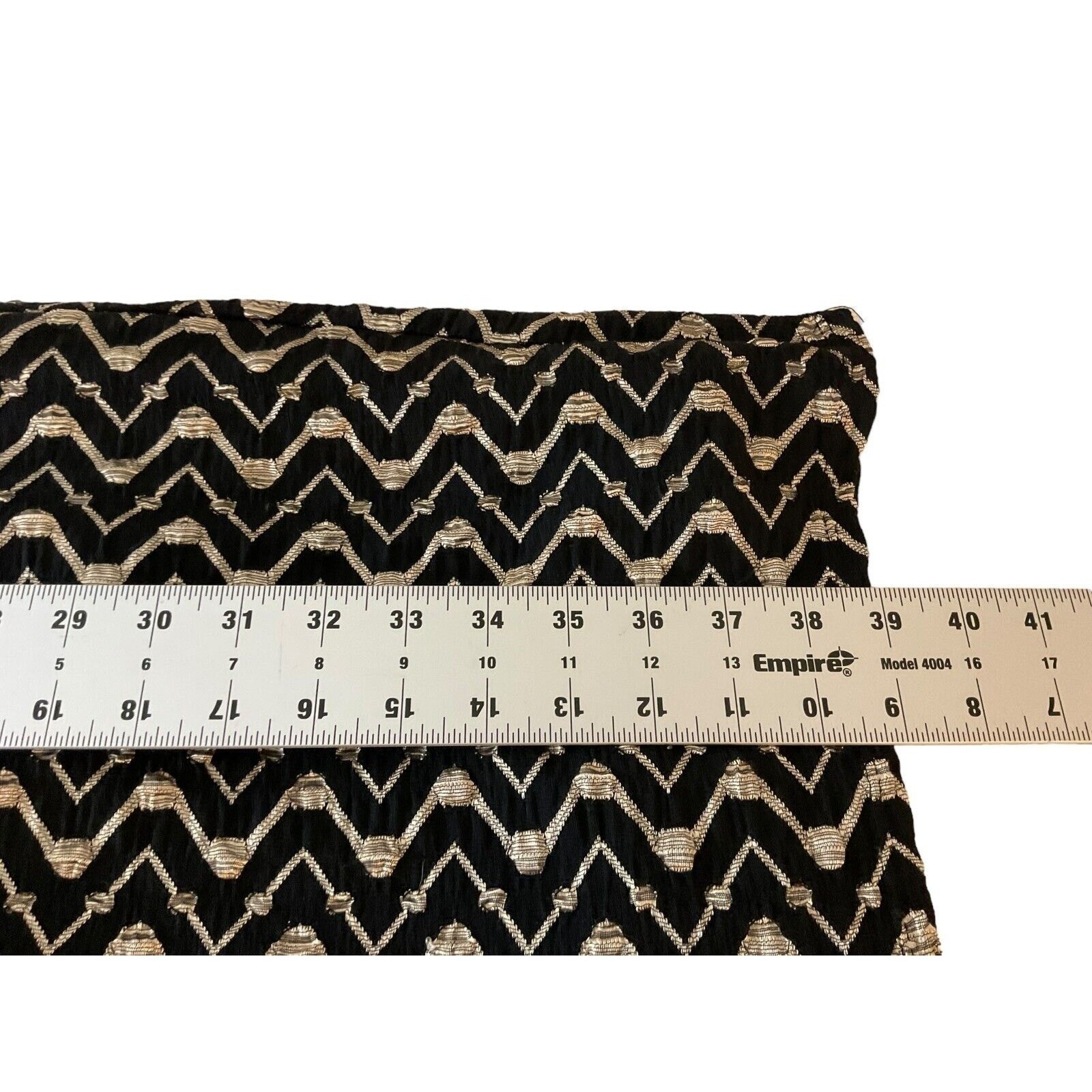Evan-Picone Women Black Gold Chevron Sheath Dress Cowl Neck Puff Sleeve Sz 12