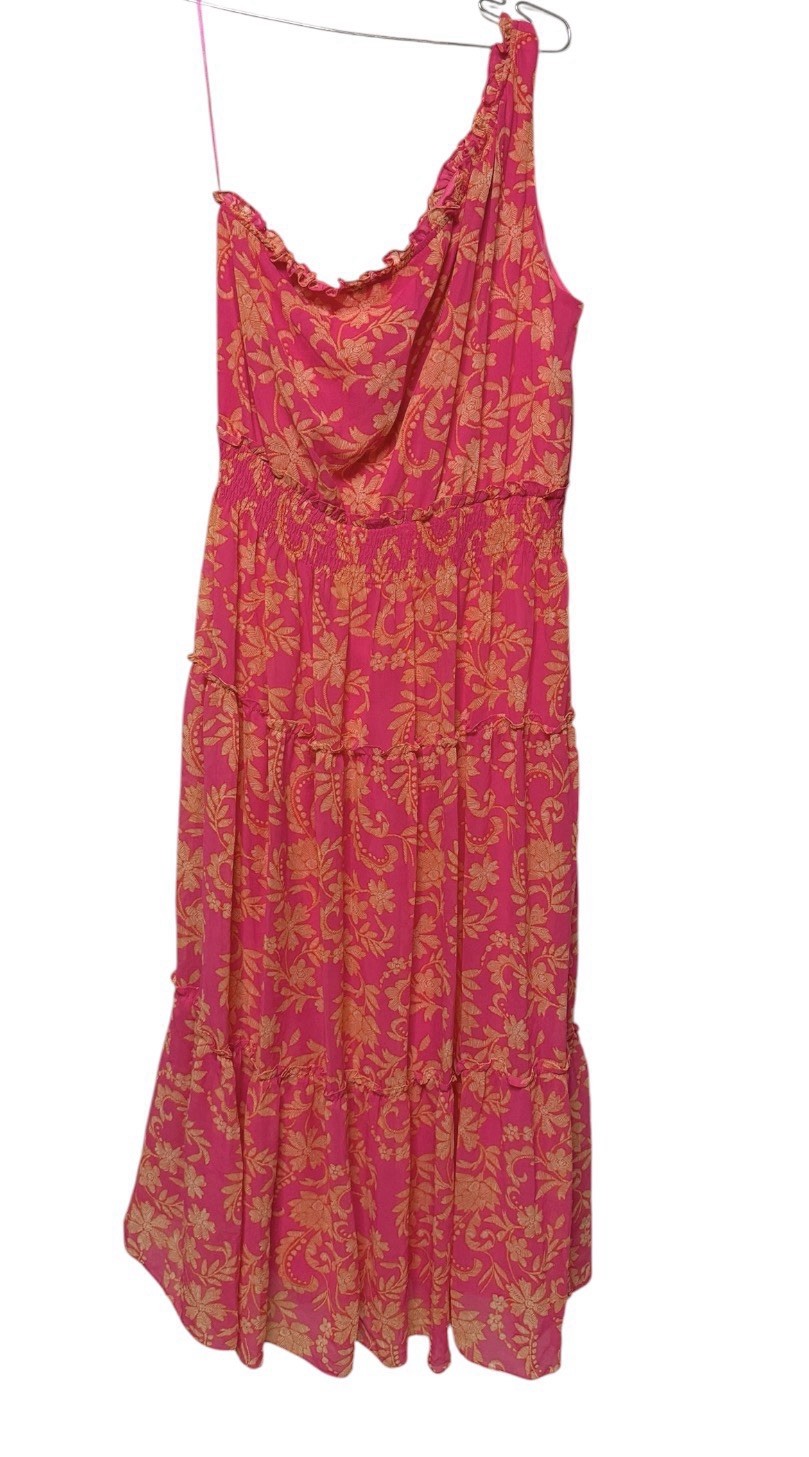 Taylor One-Shoulder Tiered Maxi Dress – Floral Boho Chiffon