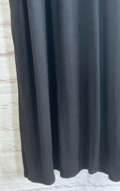 2X/3X New Jet Black Column Long Dress Maxi Stretchy Swingy Knit Sleeveless