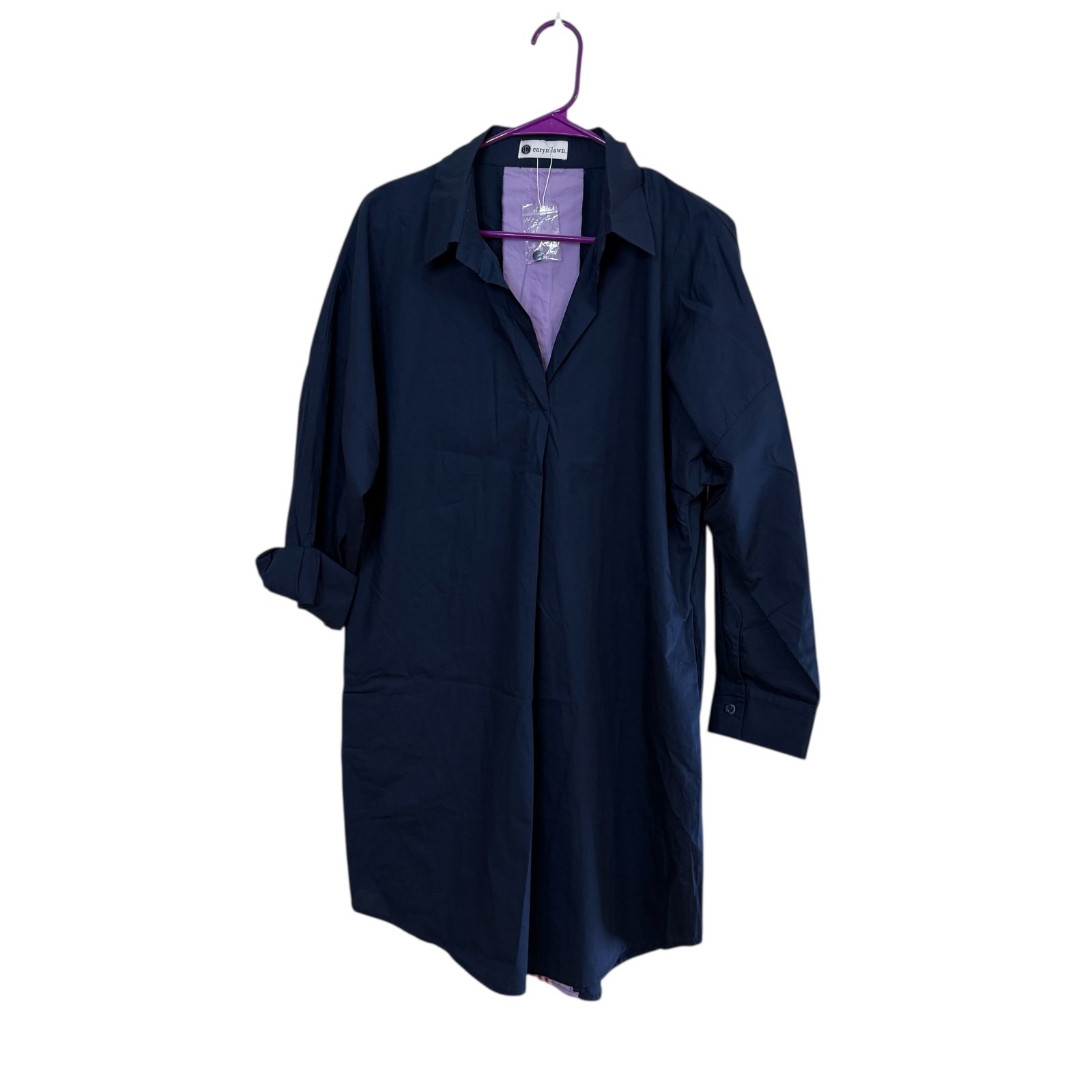 CARYN LAWN- ONE SIZE Blue Shirt Dress New With Tags