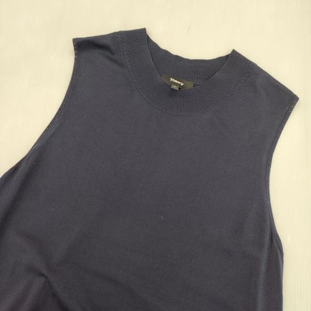 theory Rayon blend sleeveless knit dress HIGH NK DR NEW DRESS UP Navy 6-0621M∞